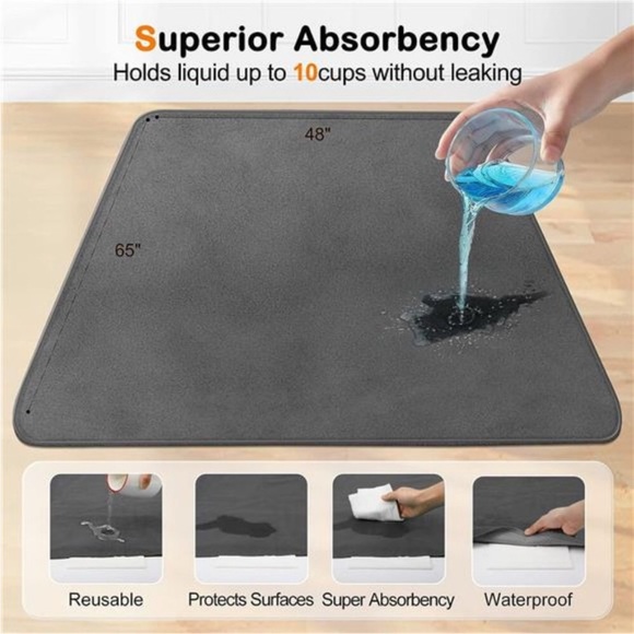 Washable Pee Pads for Dogs 65"x48"" Reusable Dog Pads Extra Large - Picture 4 of 6